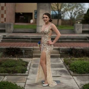 Mori Lee Champagne Dress